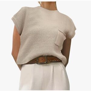 Women’s XL Mock Neck, Cap Sleeve Sweater, Brand New